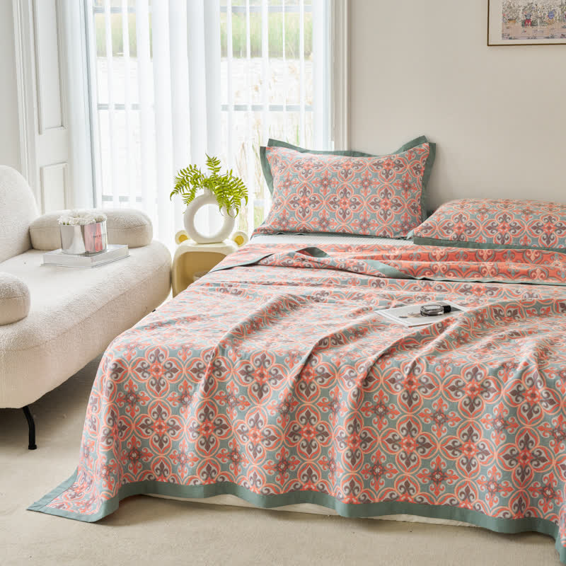 Jacquard Chic Wendesteppdecke aus Baumwollgaze