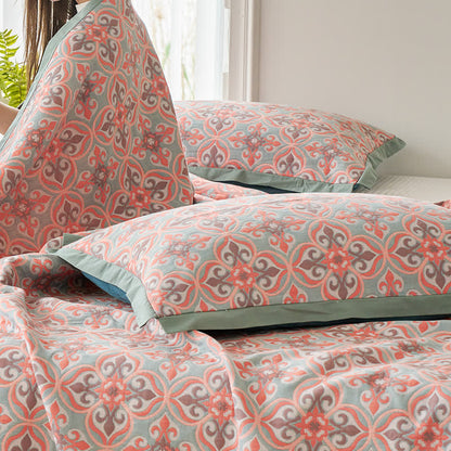 Jacquard Chic Wendesteppdecke aus Baumwollgaze