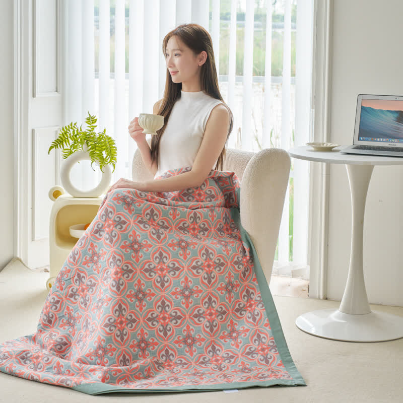 Jacquard Chic Wendesteppdecke aus Baumwollgaze