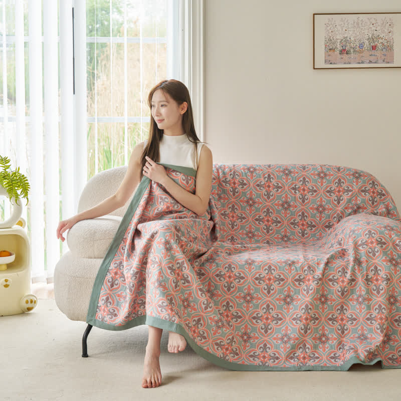 Jacquard Chic Wendesteppdecke aus Baumwollgaze