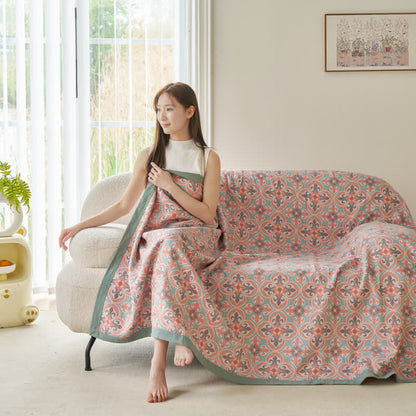 Jacquard Chic Wendesteppdecke aus Baumwollgaze