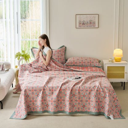 Jacquard Chic Wendesteppdecke aus Baumwollgaze