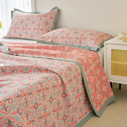 Jacquard Chic Wendesteppdecke aus Baumwollgaze