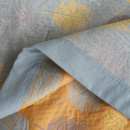 Wendesteppdecke aus Baumwollgaze-Jacquard mit Blättern