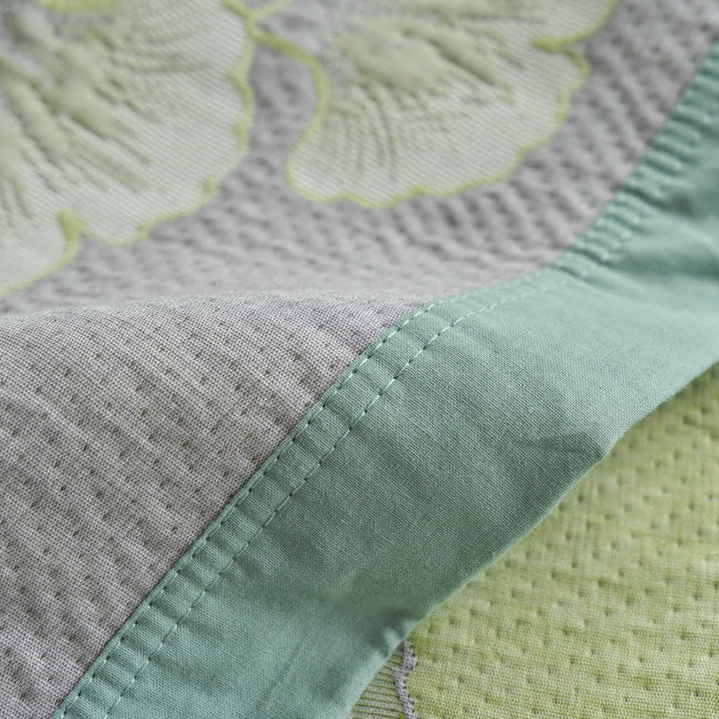 Frische Steppdecke aus reiner Baumwolle mit Ginkgoblättern