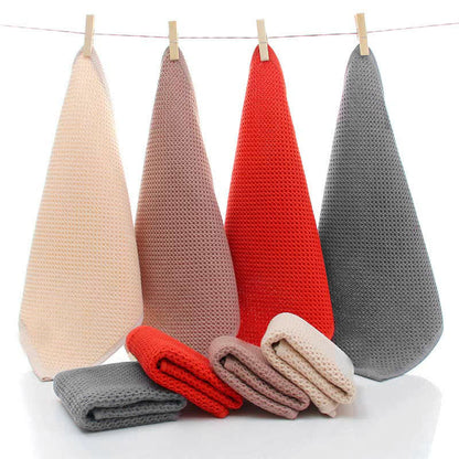 Ownkoti Einfaches Baumwollhandtuch, quadratisches Handtuchset mit Wabenmuster (3er-Pack)