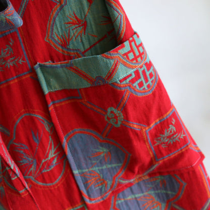 Lockerer Bademantel-Pyjama aus Baumwollgaze im Retro-Stil