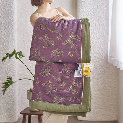 Elegante Schmetterlingsbettwäsche aus Baumwollgaze-Jacquard