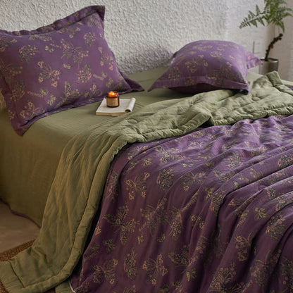 Elegante Schmetterlingsbettwäsche aus Baumwollgaze-Jacquard