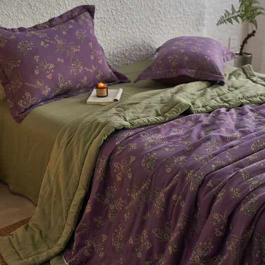 Elegante Schmetterlingsbettwäsche aus Baumwollgaze-Jacquard