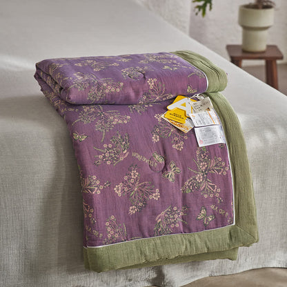 Elegante Schmetterlingsbettwäsche aus Baumwollgaze-Jacquard