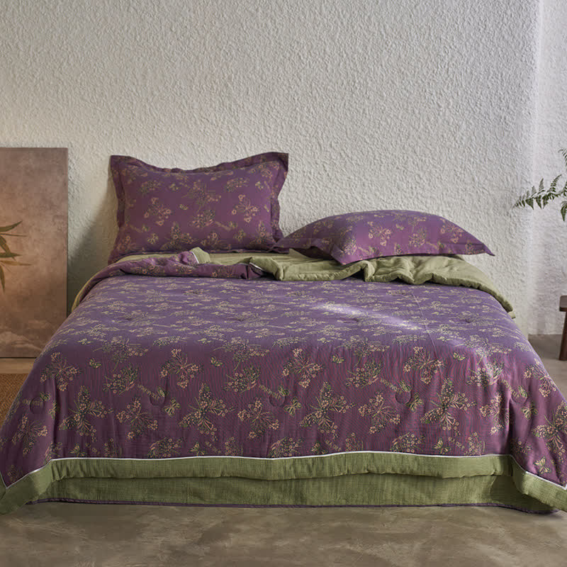 Elegante Schmetterlingsbettwäsche aus Baumwollgaze-Jacquard