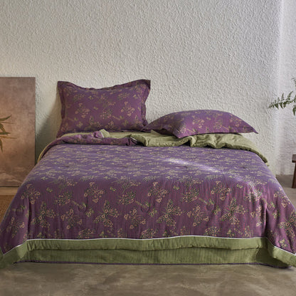 Elegante Schmetterlingsbettwäsche aus Baumwollgaze-Jacquard