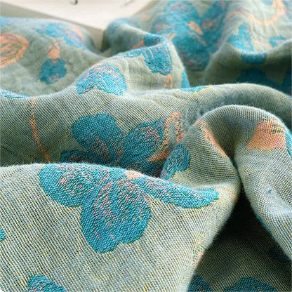Bettwäsche aus Baumwollgaze im Retro-Stil mit Blumenmuster