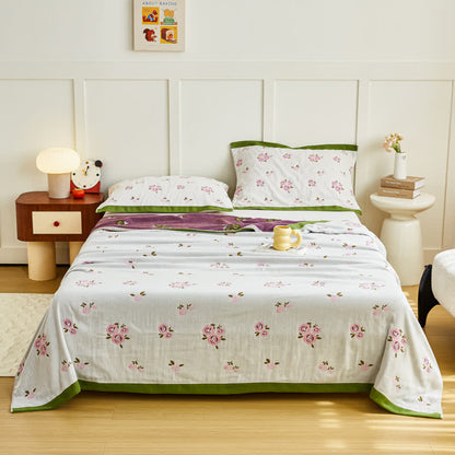 Baumwollgaze Pastorale Rose Sommersteppdecke