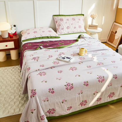Baumwollgaze Pastorale Rose Sommersteppdecke