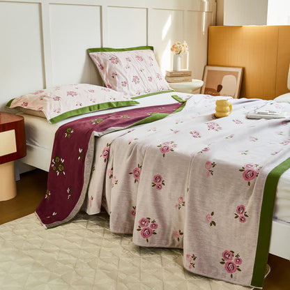 Baumwollgaze Pastorale Rose Sommersteppdecke