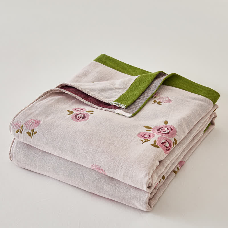 Baumwollgaze Pastorale Rose Sommersteppdecke