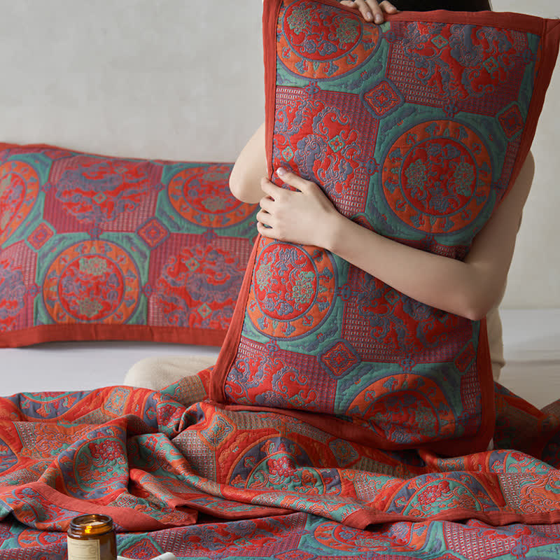 Weiche Steppdecke aus Baumwollgaze im Vintage-Stil