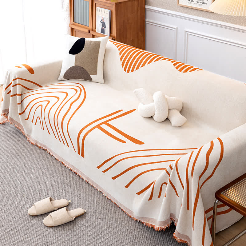 Chenille Simple Style Line Wendbarer Sofabezug