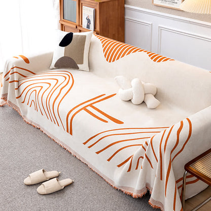 Chenille Simple Style Line Wendbarer Sofabezug