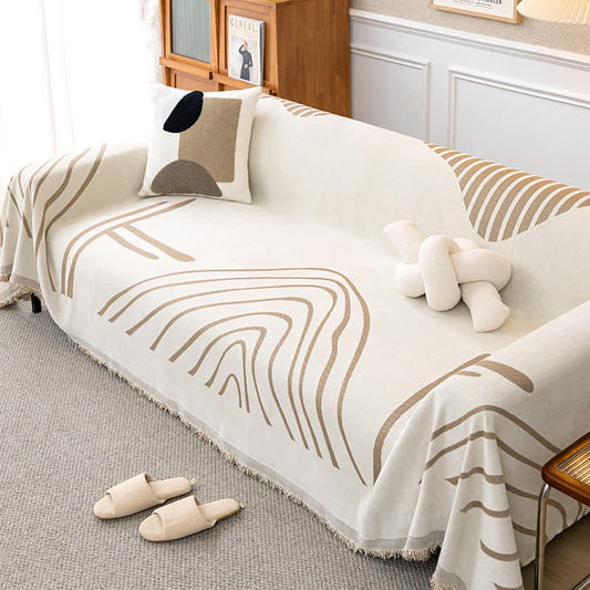 Chenille Simple Style Line Wendbarer Sofabezug