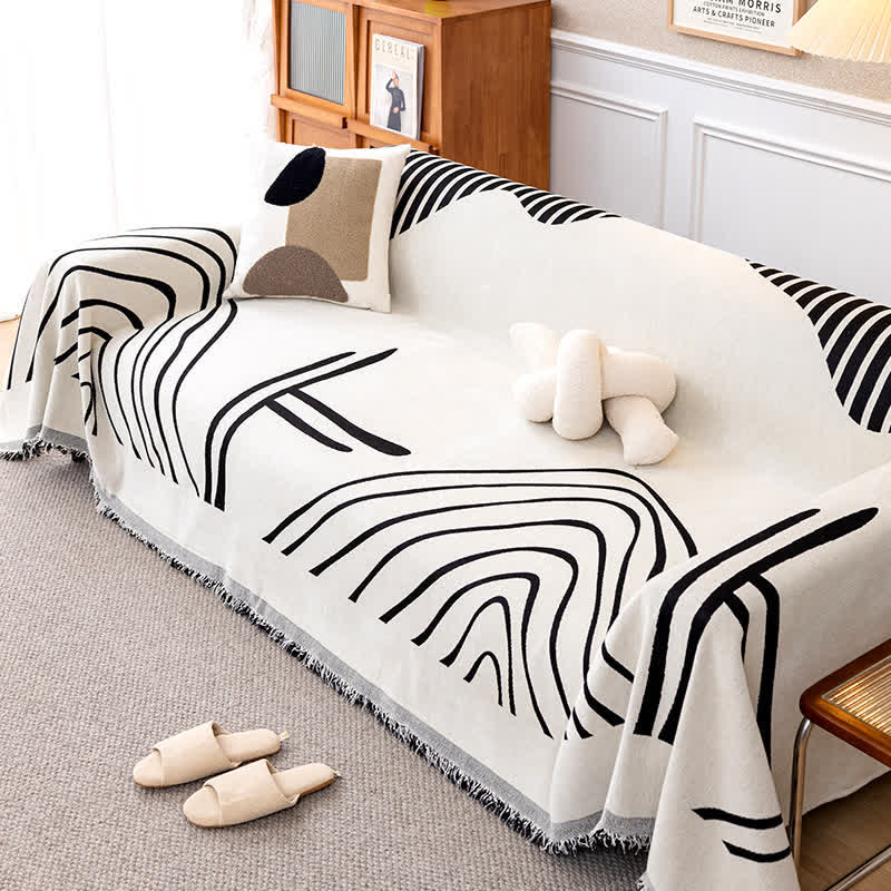 Chenille Simple Style Line Wendbarer Sofabezug