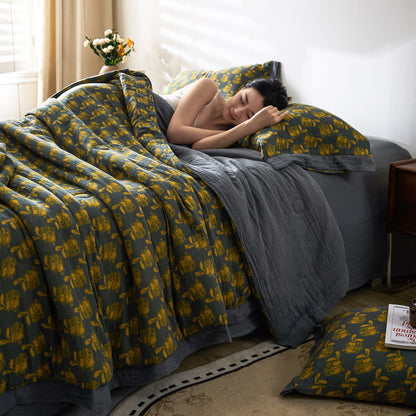 Atmungsaktive Bettwäsche aus Jacquard-Kaninchen-Baumwollgaze