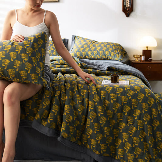 Atmungsaktive Bettwäsche aus Jacquard-Kaninchen-Baumwollgaze