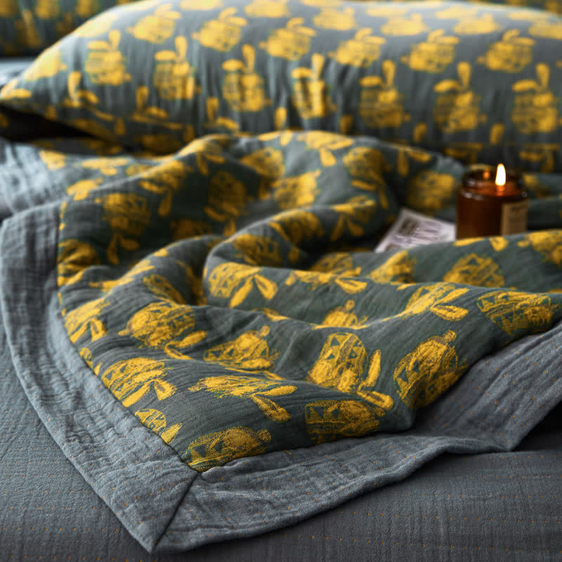 Atmungsaktive Bettwäsche aus Jacquard-Kaninchen-Baumwollgaze