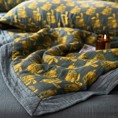Atmungsaktive Bettwäsche aus Jacquard-Kaninchen-Baumwollgaze