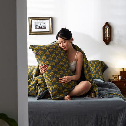 Atmungsaktive Bettwäsche aus Jacquard-Kaninchen-Baumwollgaze