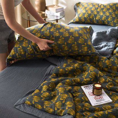 Atmungsaktive Bettwäsche aus Jacquard-Kaninchen-Baumwollgaze