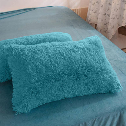 Flauschiges Bettwäscheset Bettbezug & Kissenbezug