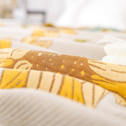 Weiche Steppdecke aus Baumwollgaze mit Sonnenblumenmotiv