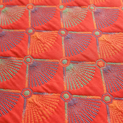 Elegante Steppdecke aus Baumwollgaze mit Pfauenschwanz