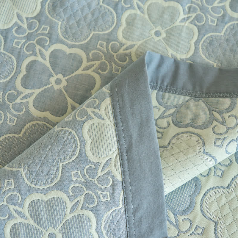 Sommersteppdecke aus Baumwollgaze mit vierblättrigem Kleeblatt