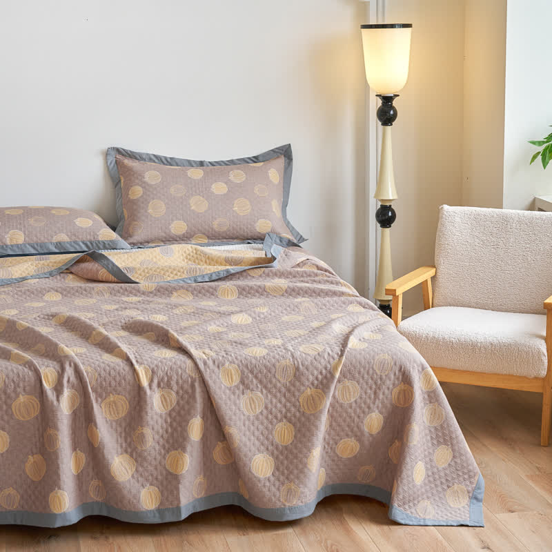Elegante Sommersteppdecke aus Baumwollgaze in Kürbisform