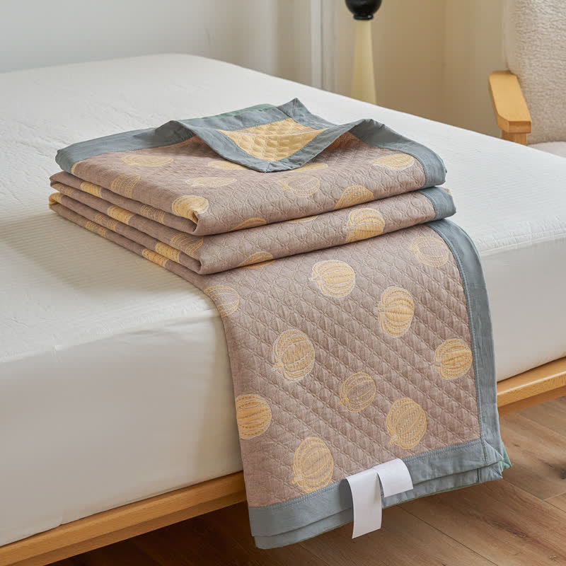 Elegante Sommersteppdecke aus Baumwollgaze in Kürbisform