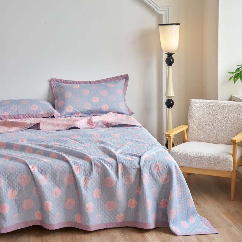 Elegante Sommersteppdecke aus Baumwollgaze in Kürbisform