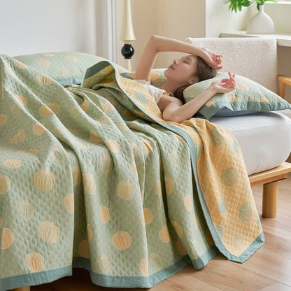 Elegante Sommersteppdecke aus Baumwollgaze in Kürbisform