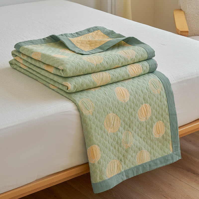 Elegante Sommersteppdecke aus Baumwollgaze in Kürbisform