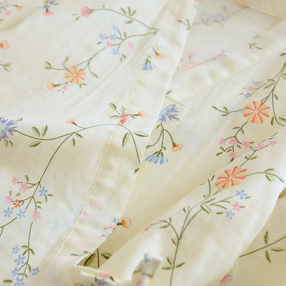 Kimono-Pyjama-Set aus Baumwollgaze mit Blumenmuster