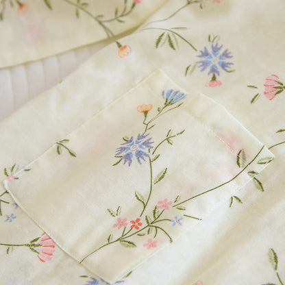 Kimono-Pyjama-Set aus Baumwollgaze mit Blumenmuster