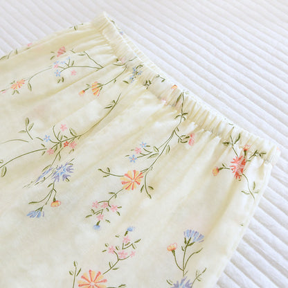 Kimono-Pyjama-Set aus Baumwollgaze mit Blumenmuster