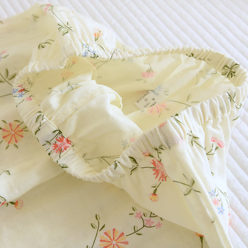 Kimono-Pyjama-Set aus Baumwollgaze mit Blumenmuster
