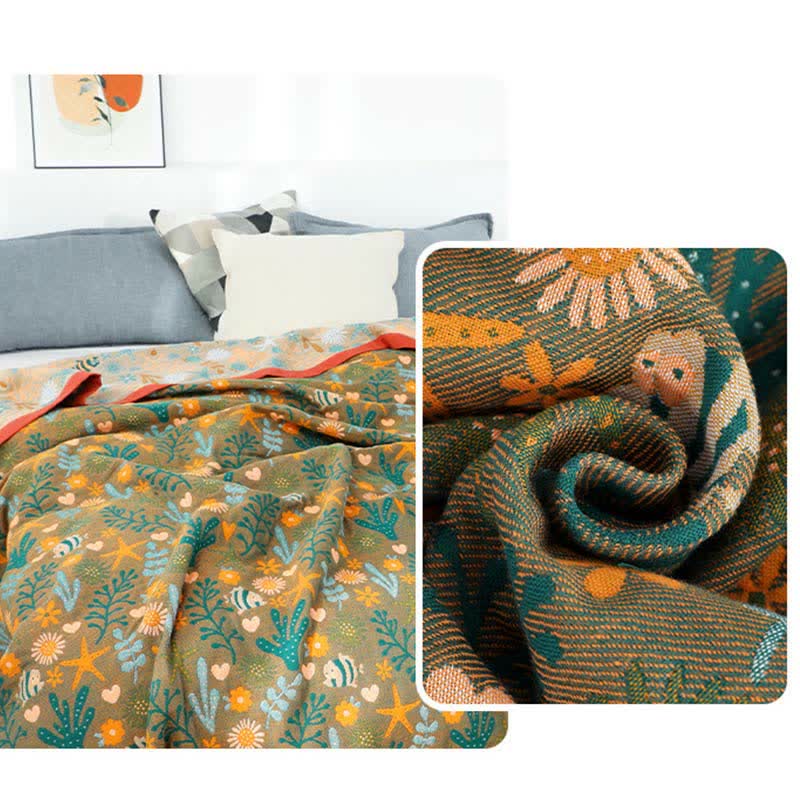 Ownkoti Vintage Wende-Bettdecke, weiche Steppdecke mit Blumenmuster