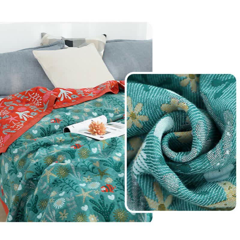 Ownkoti Vintage Wende-Bettdecke, weiche Steppdecke mit Blumenmuster