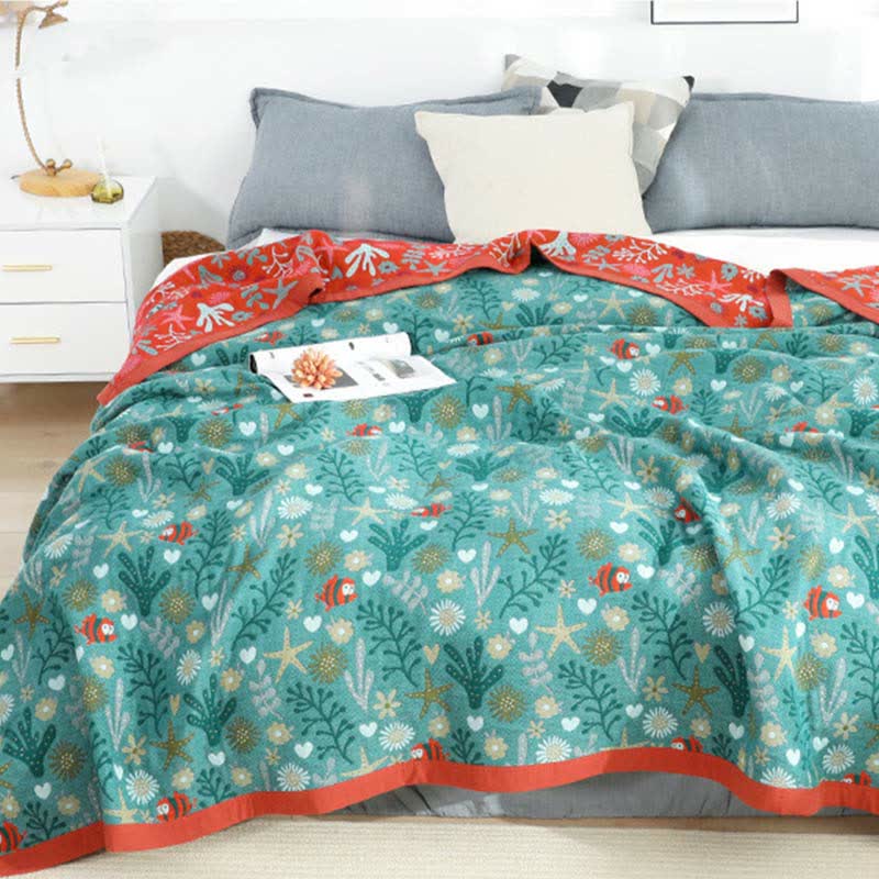 Ownkoti Vintage Wende-Bettdecke, weiche Steppdecke mit Blumenmuster