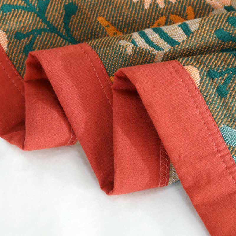 Ownkoti Vintage Wende-Bettdecke, weiche Steppdecke mit Blumenmuster